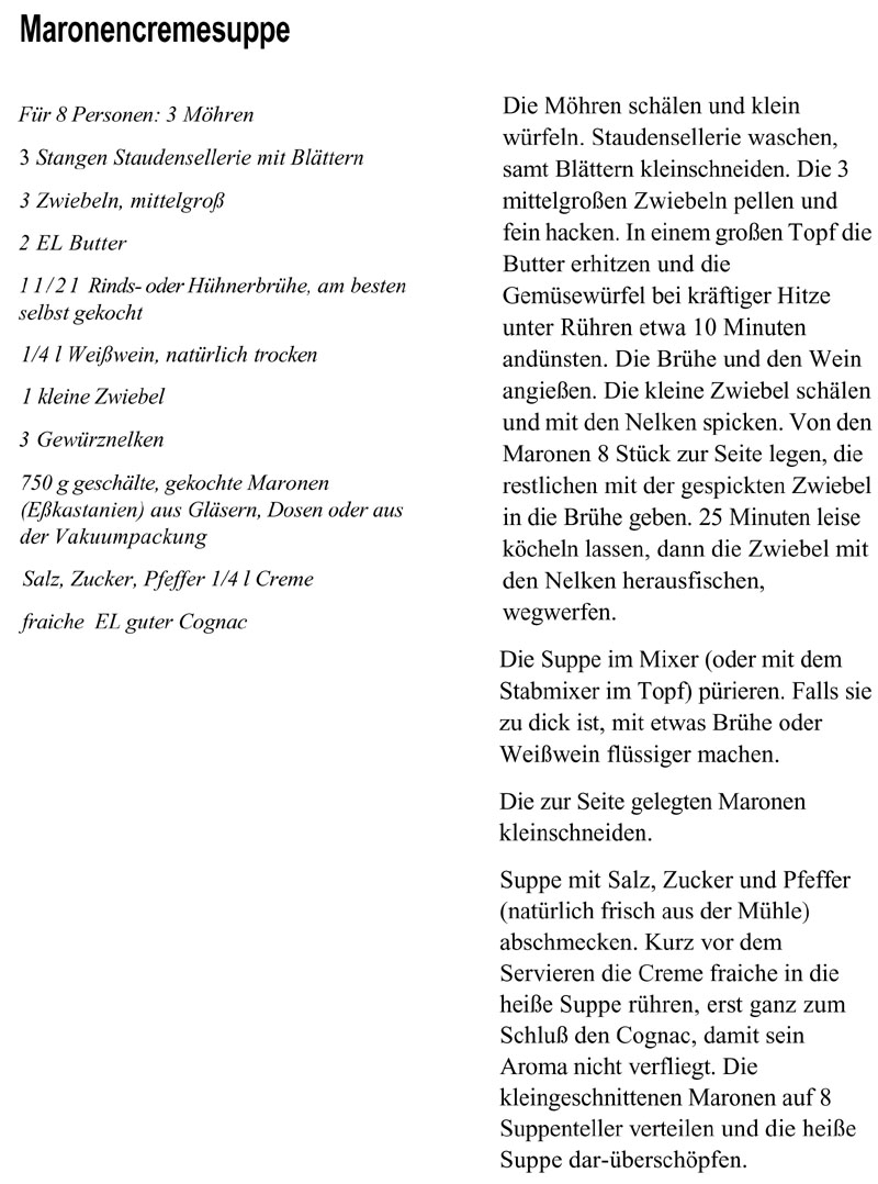 Maronencremesuppe